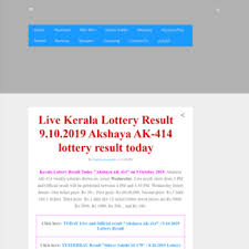 Keralalotteries Info At Wi Live Kerala Lottery Result