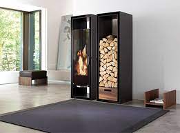 cabinets fireplace with wood storage