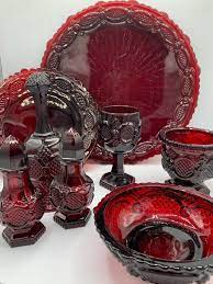 Avon 1876 Ruby Red Cape Cod Dishes