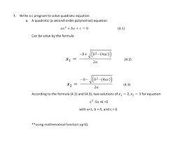 A C Program To Solve Quadratic Equation