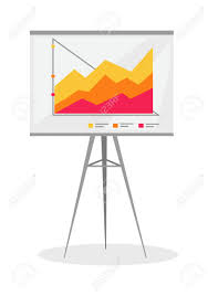 Presentation Screen With Stock Lines Isolated Flip Chart Editable