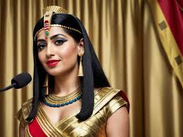 cleopatra wearing egyptian dress is