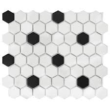 glazed ceramic hexagon mosaic tile