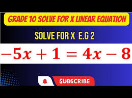 Algebra Solve For X Linear Equations