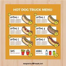 Must try hot dog toppings. Free Vector Hand Drawn Hot Dog Food Truck Menu