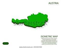 Green Isometric Map Austria Elements White Stock Vector 2033307308 gambar png