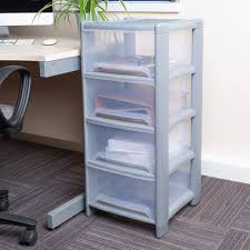 wham deep 4 drawer steel and clear