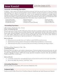 Resume Samples For Accounting Fantastic Accounting Specialist Resume