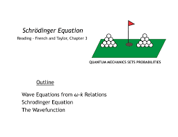 Schrödinger Equation Outline ω