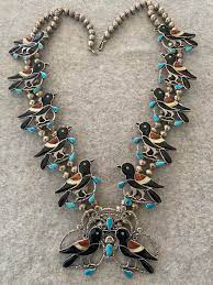 ann sheyka signed bird squash necklace