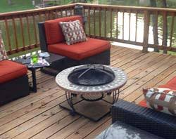 My wife wanted a deck & a fire pit in the backyard. How To Use A Fire Pit On Your Deck