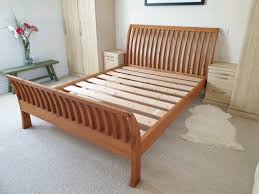 king size solid wood sleigh bed in