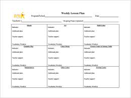 Toddler Lesson Plan Templates Template Business