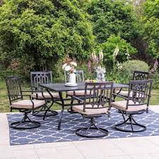 Black Metal Outdoor Patio Dining Set