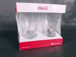 Coca Cola Classic Logos Pub Glass Set Of 2 Clear