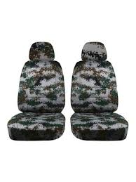 Camouflage Car Seat Covers W 2 Separate