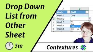 excel drop downs from list on diffe
