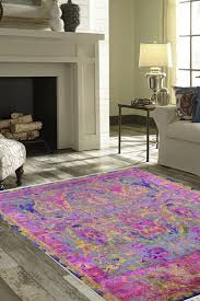 victorian pattern sari silk area rug