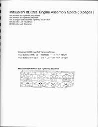 Mitsubishi 8dc93 Bolt Torque Specs Print By Engineparts2