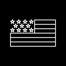 american flag black and white clipart