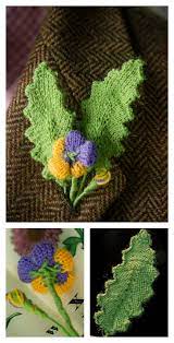 knitted flower and leaf free pattern