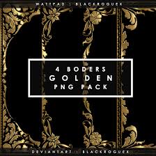 golden borders png pack by