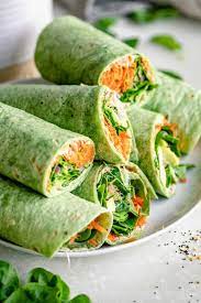 veggie spinach wraps with hummus