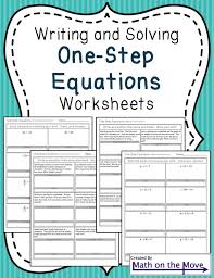 one step equations algebra worksheets