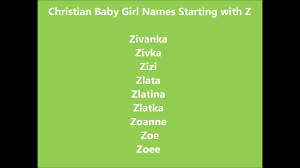 christian baby names starting with z