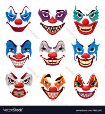 scary clown faces funster masks with