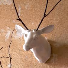 Wall Mounted Ceramic Deer Head With