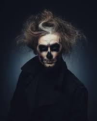 halloween skull makeup stock photo
