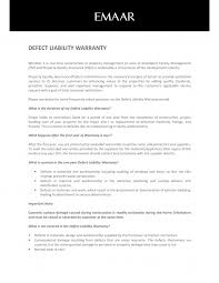 The warranty is not true or the defaulting party does not perform the. Defect Liability Warranty By Emaar Community Management Issuu