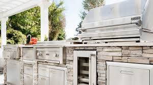 stainless steel outdoor kitchen in