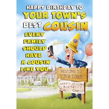 silly selfie cousin male birthday card