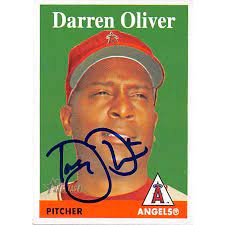 Darren Oliver autographed baseball card (Anaheim Angels) 2007 Topps  Heritage #17