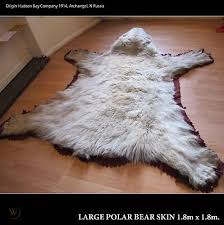 Antique Taxidermy Polar Bear Skin Rug
