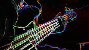 Bass Guitar Abstract Color Neon