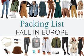 europe ng list what to pack for
