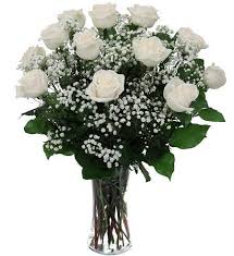 white rose carpet gift and flowers