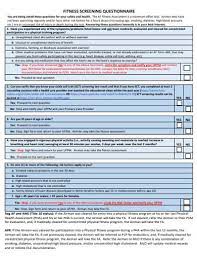 fitness screening questionnaire 11