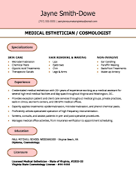 Medical Esthetician Resume Sample Resume Templates