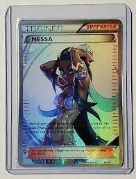 Nessa 183/185 is a full art trainer card and belongs to rare ultra cards of vivid voltage series. Toys Hobbies Collectible Card Games Nessa S Milotic Gx Proxy Custom Pokemon Card Pokemon Orica