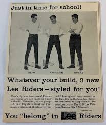 1955 lee riders blue jeans ad just in