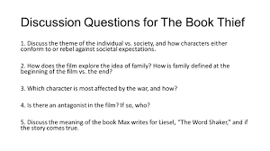 good essay topics for the book thief mistyhamel discussion questions for the book thief english ii 3 to 7 ppt online