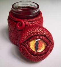 Dragon Eye Jar Vase Polymer Clay Over