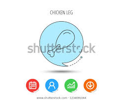 Chicken Leg Icon Drumstick Sign Bird Signs Symbols Food