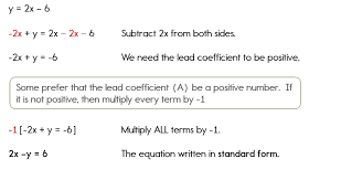 Writing Equations In Standard Form