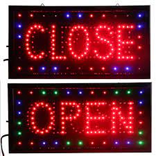 open closed led sign neon