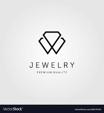 line art diamond jewelry logo design